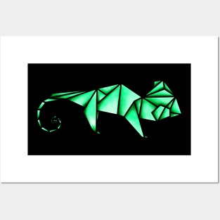 Origami cameleon Posters and Art